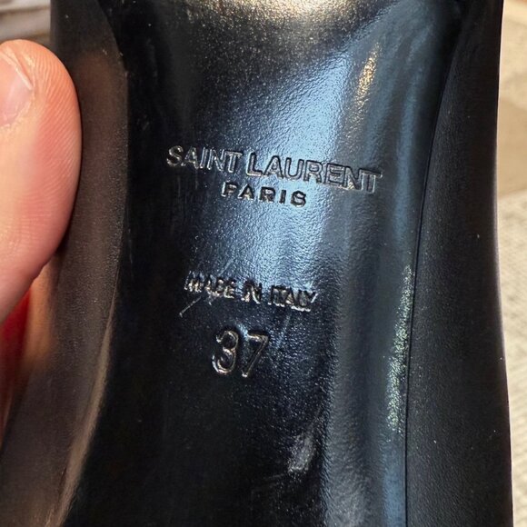 Saint Laurent Black Leather Paris 100 Pumps - Picture 11 of 11